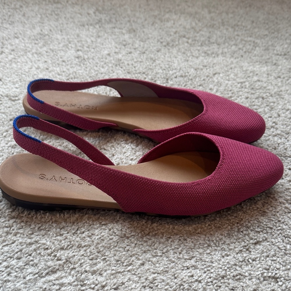NWOB Rothy's Almond Slingback Flats in Wild Orchid - Picture 2 of 4
